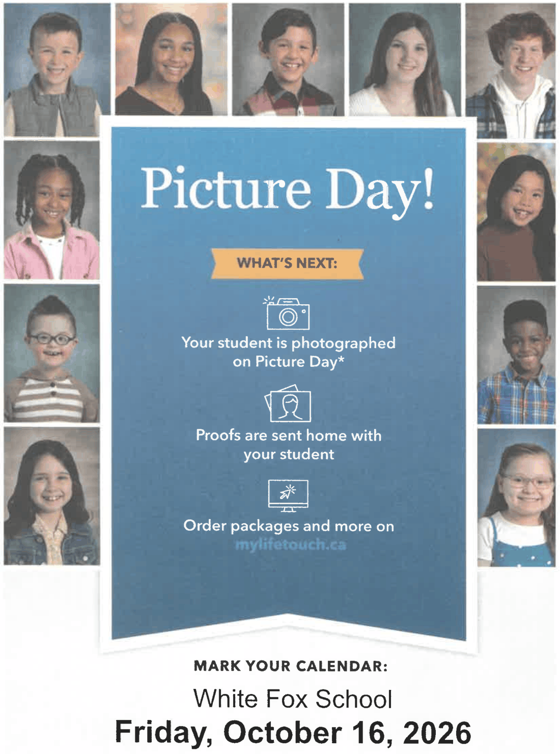 Picture Day - Friday, October 16, 2026